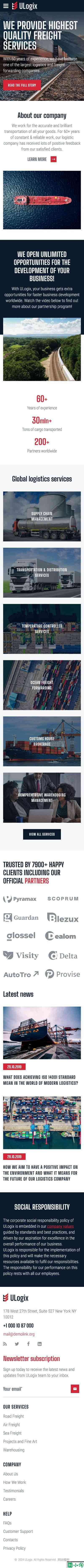 高速物流货运公司网站模板-手机预览